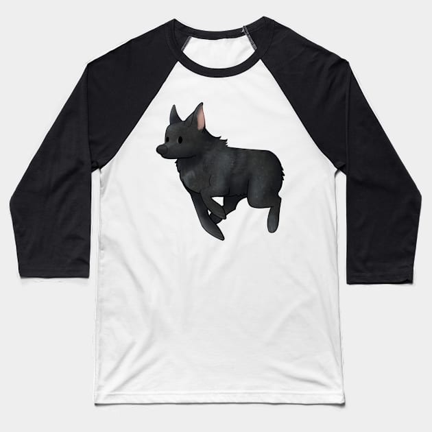 Cozy Schipperke Baseball T-Shirt by Phoenix Baldwin